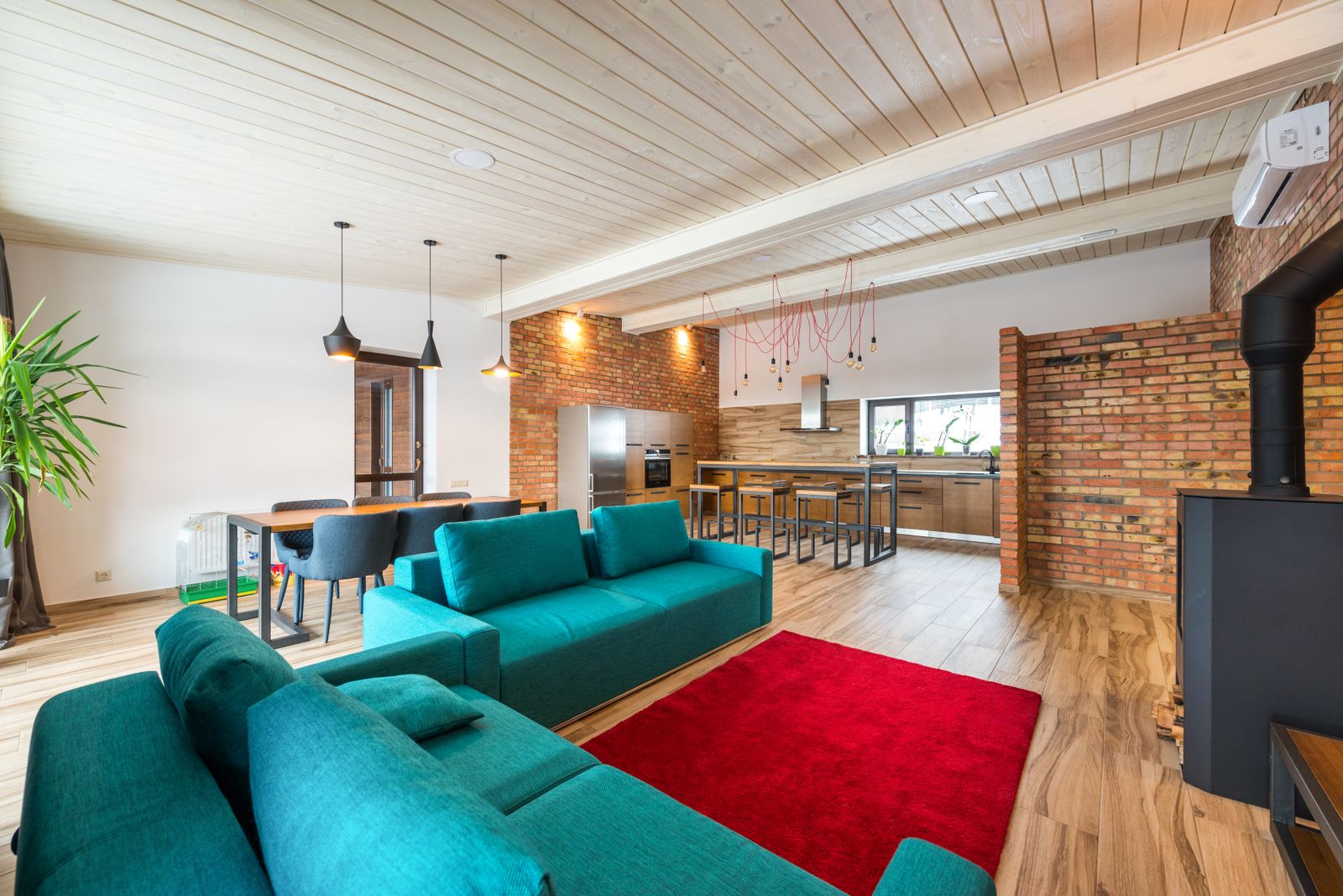 The living room of a let apartment