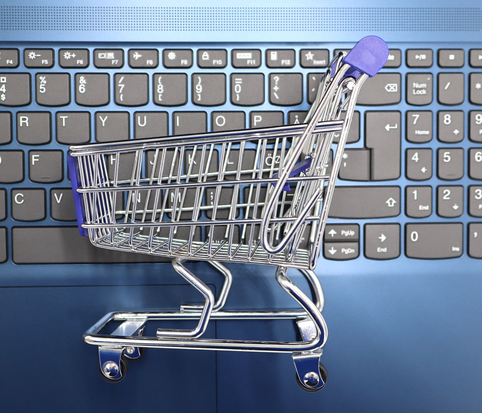 A laptop being used to compare and buy online